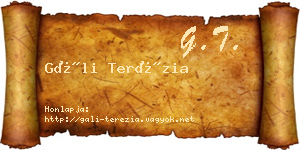 Gáli Terézia névjegykártya